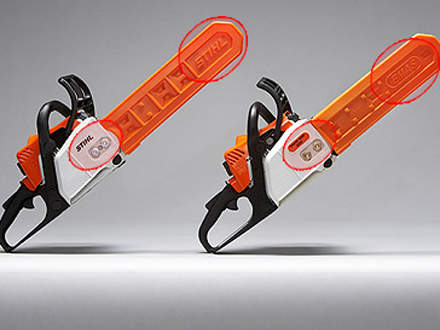 : Original STIHL MS 180 and EMAS imitation