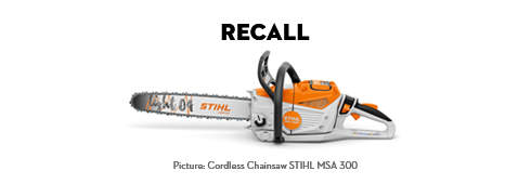 Recall MSA 300 Cordless Chainsaw